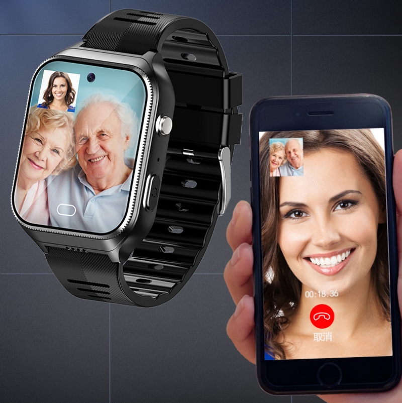 Fall Detection Watch - Ältere Smartwatch für Senioren, Fallerkennung, 4G-SIM-Karte,