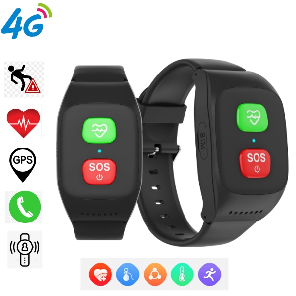 Fall Detection Watch - Sturzerkennung 4G Senioren Smartwatch mit GPS-Tracking